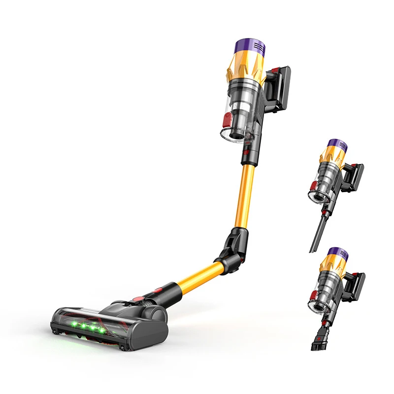 מנקה אבק אלחוטי 50000Pa 550W, 40 דקות מתקפל נייד, סוללה נשלפת, מנקה אבק לבית עם מסך מגע LED