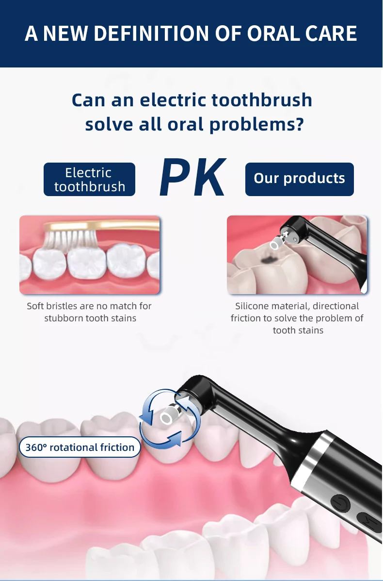 Description Picture 5 of itemTooth Polisher Teeth Cleaning with 5 Cleaning Modes Removes Tartar and Dental Calculus Electric Tartar Polishing Kit Tooth Clean