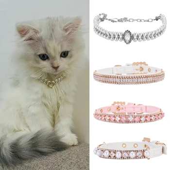 Luxury Pearl & Rhinestone Cat Necklace 1
