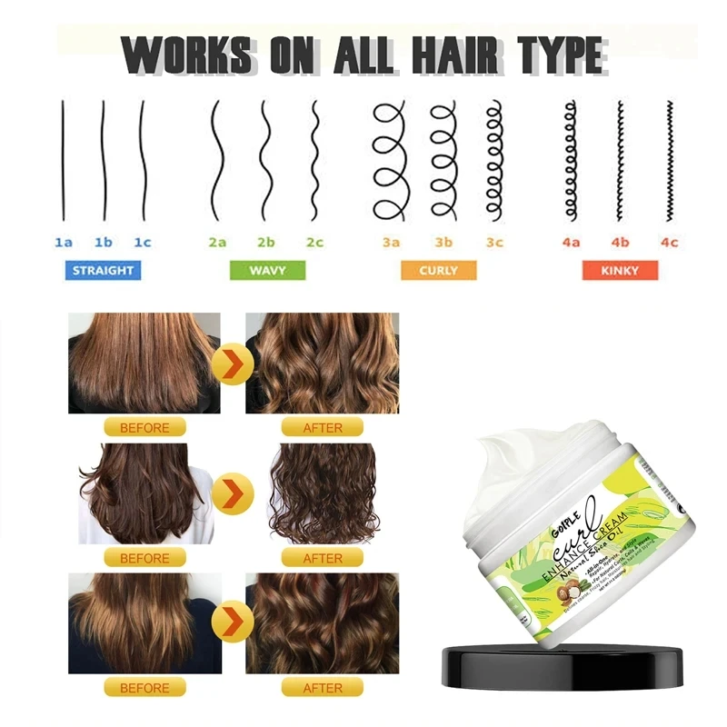 320G Curl Enhancing Cream for Frizz Control Curl Defining Curly Wavy Hair Care Elastin Styling