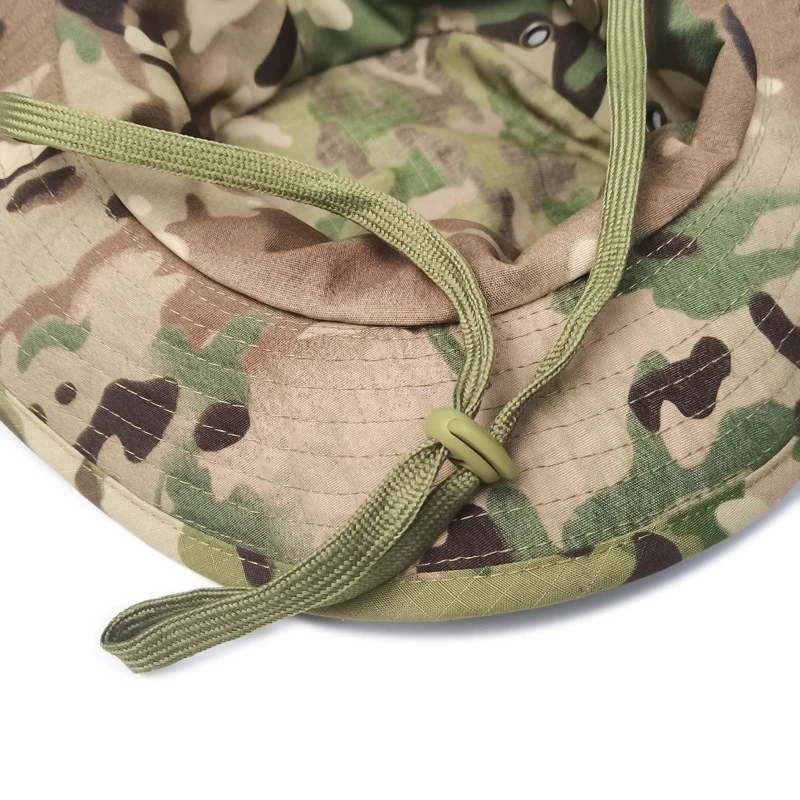 Cappello Boonie mimetico a tesa larga Uomo Donna Cappello da sole Escursionismo all'aperto Pesca Caccia Berretti sportivi Cappello morbido pieghevole - immagine 4