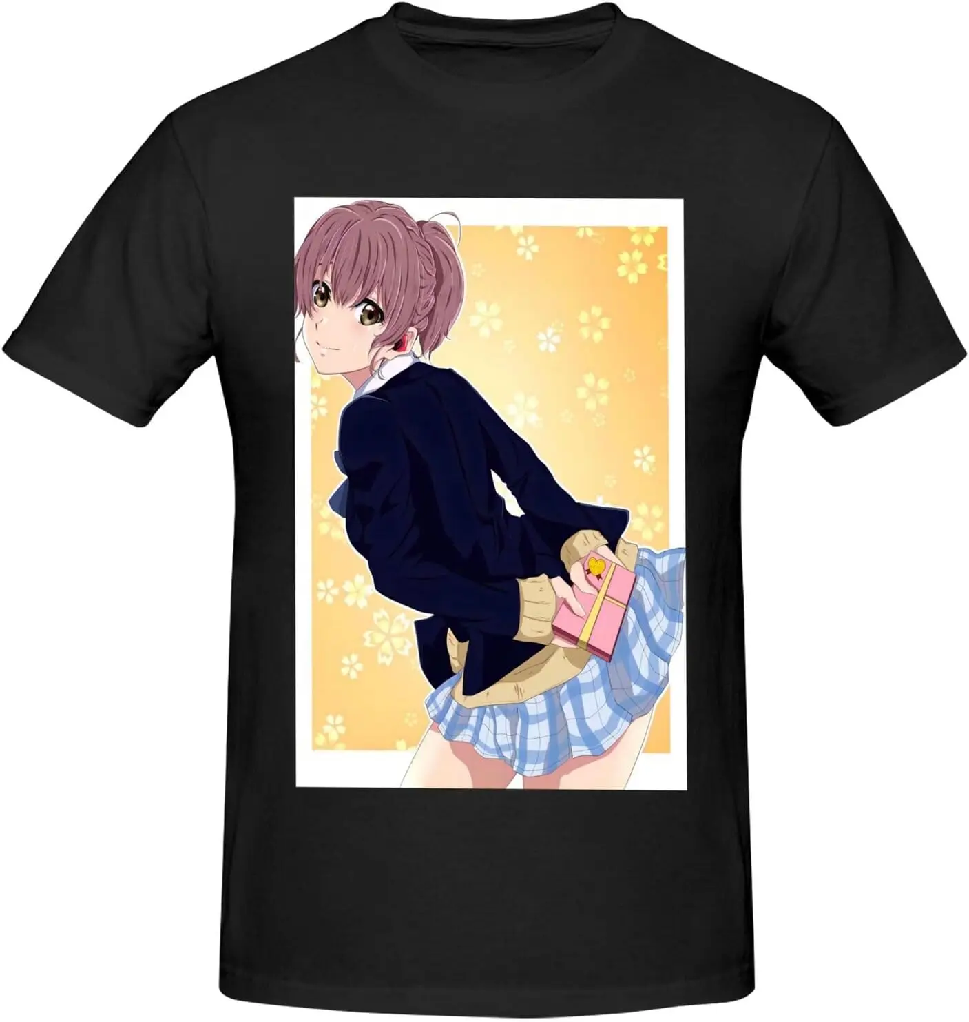 

Летняя футболка с коротким рукавом с принтом аниме A S-ilent Voice, прочная дышащая футболка черного цвета с микро-бомбой