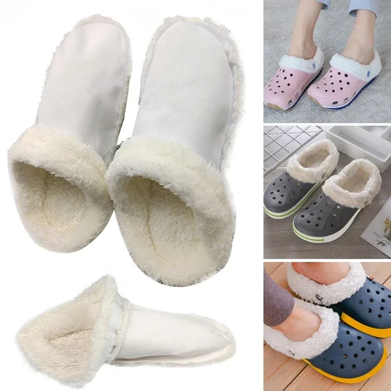 Winter Warm Plush Insoles Shoe Charm Velvet Liner Thickened Soft Shoes Cover Accessories for Hole Shoes 1 Pair shoe covers