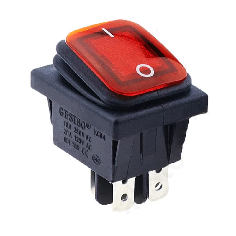 パタパタR 36 ロッカースイッチ 1個 KCD4-203 高耐久 16A 250VAC 30x22 防水ロッカー