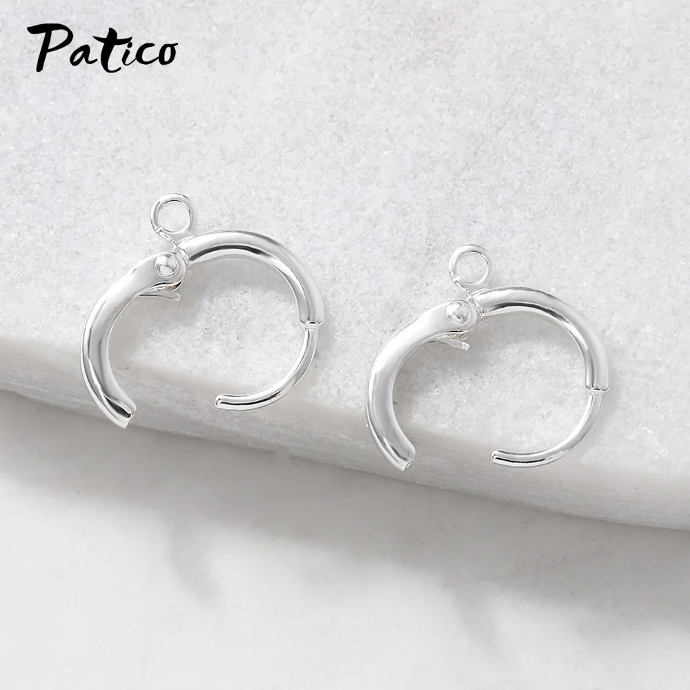 Bulk Jewelry Findings 100PCS Genuine Real Pure Fine 925 Sterling Silver Round Lever Back Ear For Earrings Design 925 Stamped