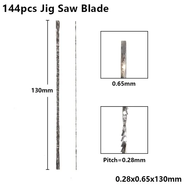 XCAN Scroll Saw Blades 144PCS 130mm Scroll Spiral Teeth Jig Blade For