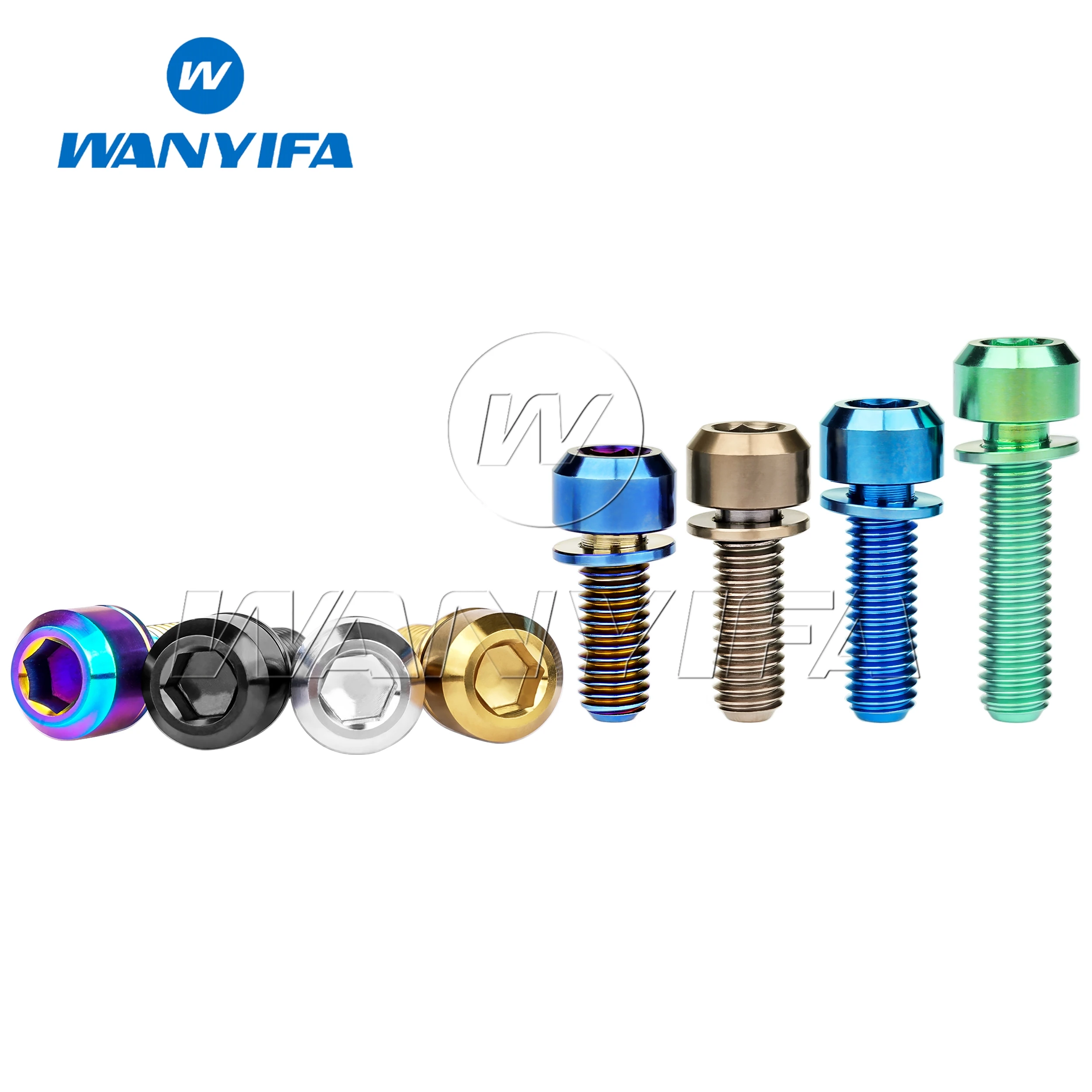 Titanium Bolts M6x16/18/20/25/30/35mm Allen Hex Screws with Washer For Bicycle Disc Brake Upgrade V brake Hub Fixed