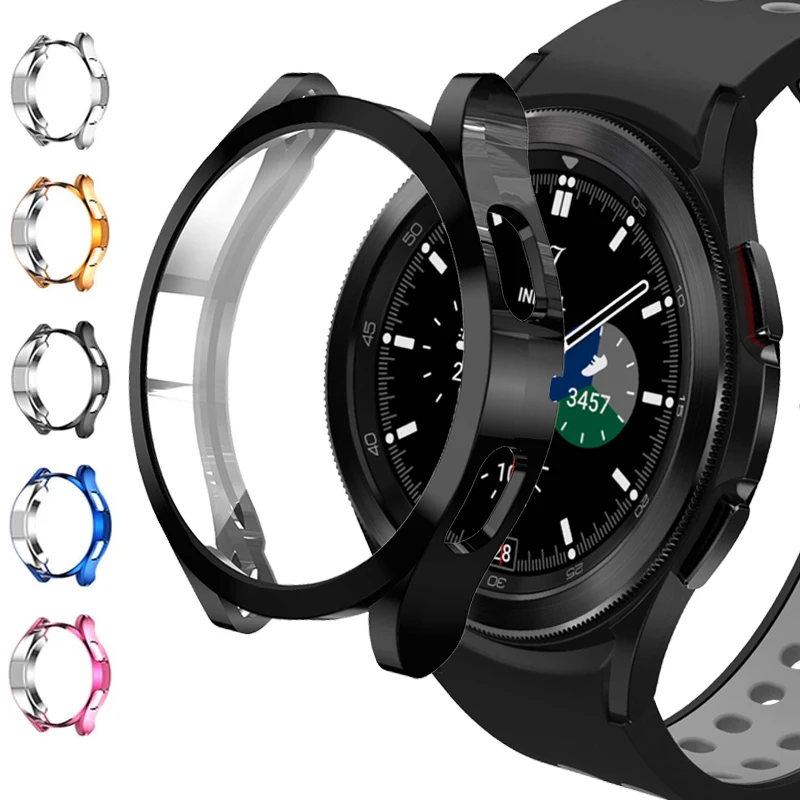 

Case for Samsung Galaxy Watch 4 Screen Protector 44mm 40mm TPU Plated all-around Bumper Cover Galaxy Watch 4 4 Classic 46mm 42mm