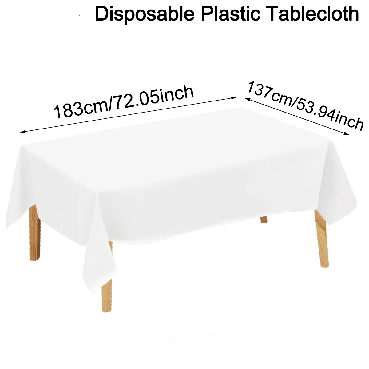 Solid Color Disposable Tablecloth for Parties and Events - Rectangular Table Cover for Home and Dining
