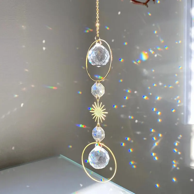 Crystal Hanging Decoration 1pc Artificial Crystal Wall Hanging Suitable For Weddings And Outdoors Sun Catcher Decorative Light And Shadow Wind Chime Pendant
