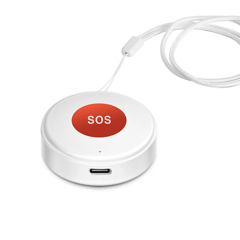 WiFi Tuya SOS Button Health Alert Systems Personal Alarm Security Waterproof with Drawstring for Disabled Older Child