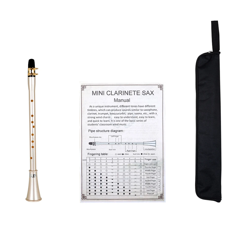 E Flat Saxophone Woodwind Instrument ABS Resin Portable Mini Pocket Saxophone Clarinet Easy To Learn for Beginners Practice