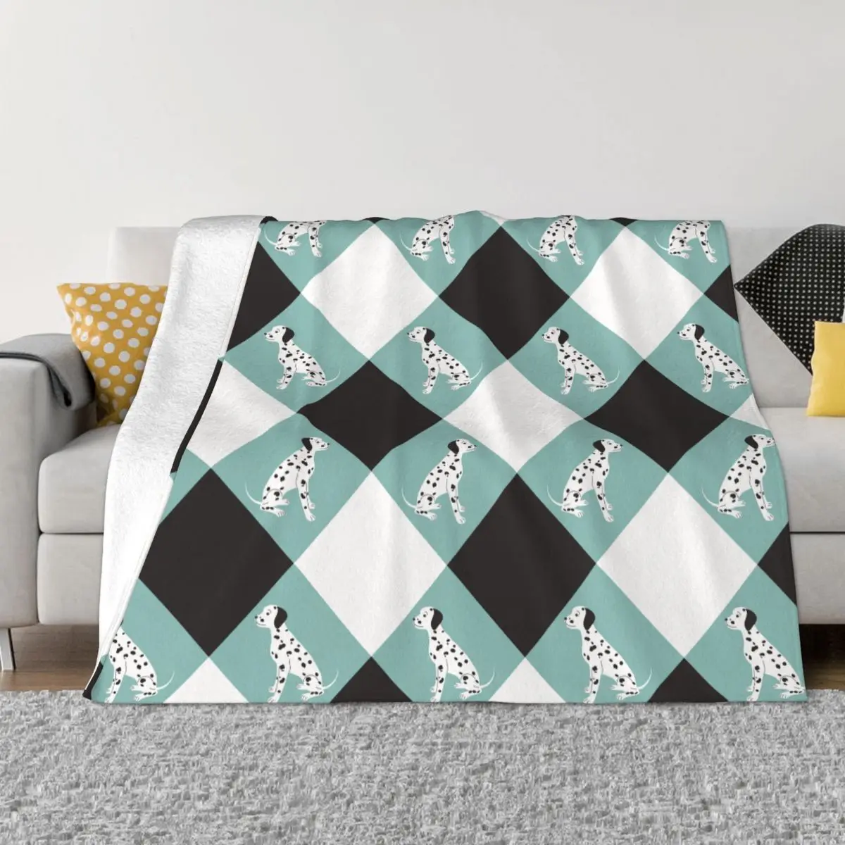 

Dalmatian Cartoon Spot Dog Blanket Fleece Animal Plaid Multi-function Super Soft Throw Blankets for Bedding Car Bedspreads