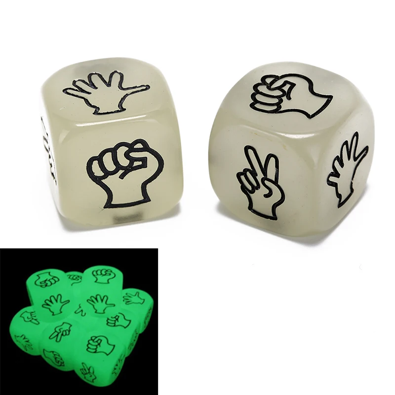 2pcs Funny 2cm Noctilucent Dice Drinking Dice Acrylic for Game Party Bar