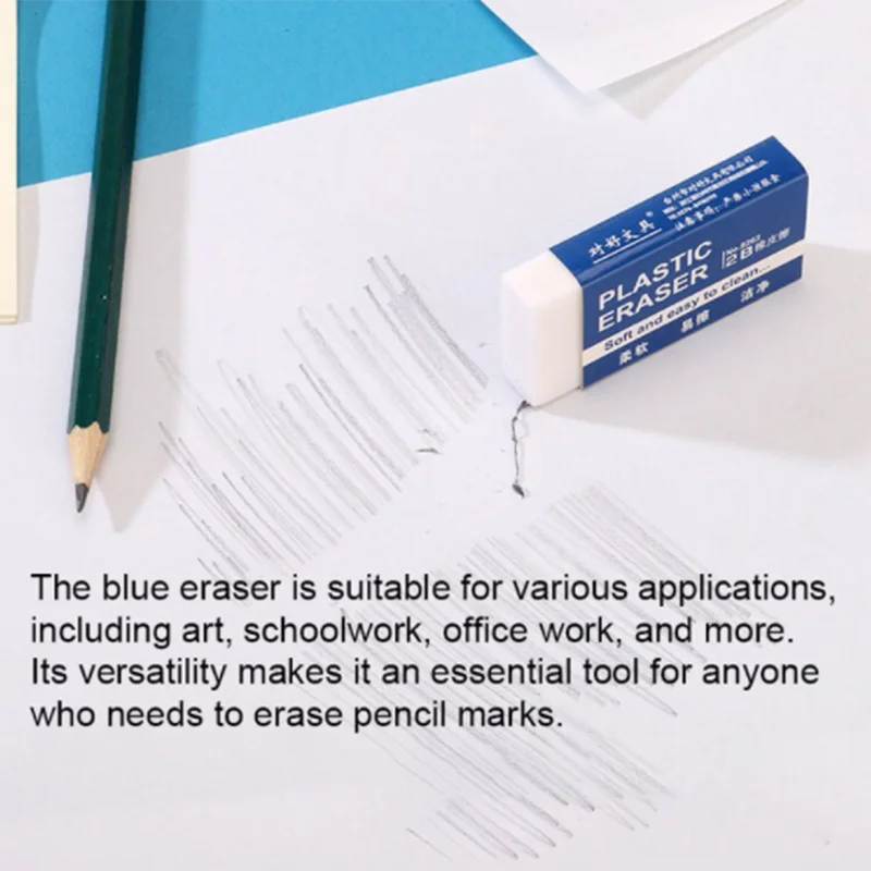 10Pcs 2B White PVC Pencil Eraser Clean And Mess Free Student Exam Office Sketch Easy To Wipe Soft Erasers 6