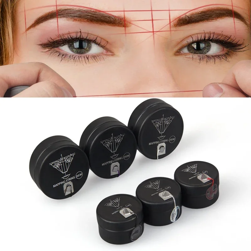 Tattoo Eyebrow String 10/20M Microblading Mapping Pre-Inked Thread Mapping Brows Marker Line Permanent Makeup Dyeing Tool