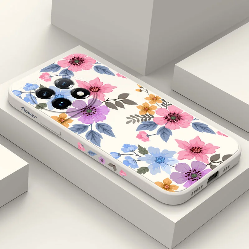 Custodia Per Telefono Spikes Safflower Per Oneplus 11 11R 10 10R 10T 9R 9Rt 9 8T 8 7 7T Pro 5G Cover In Silicone Liquido