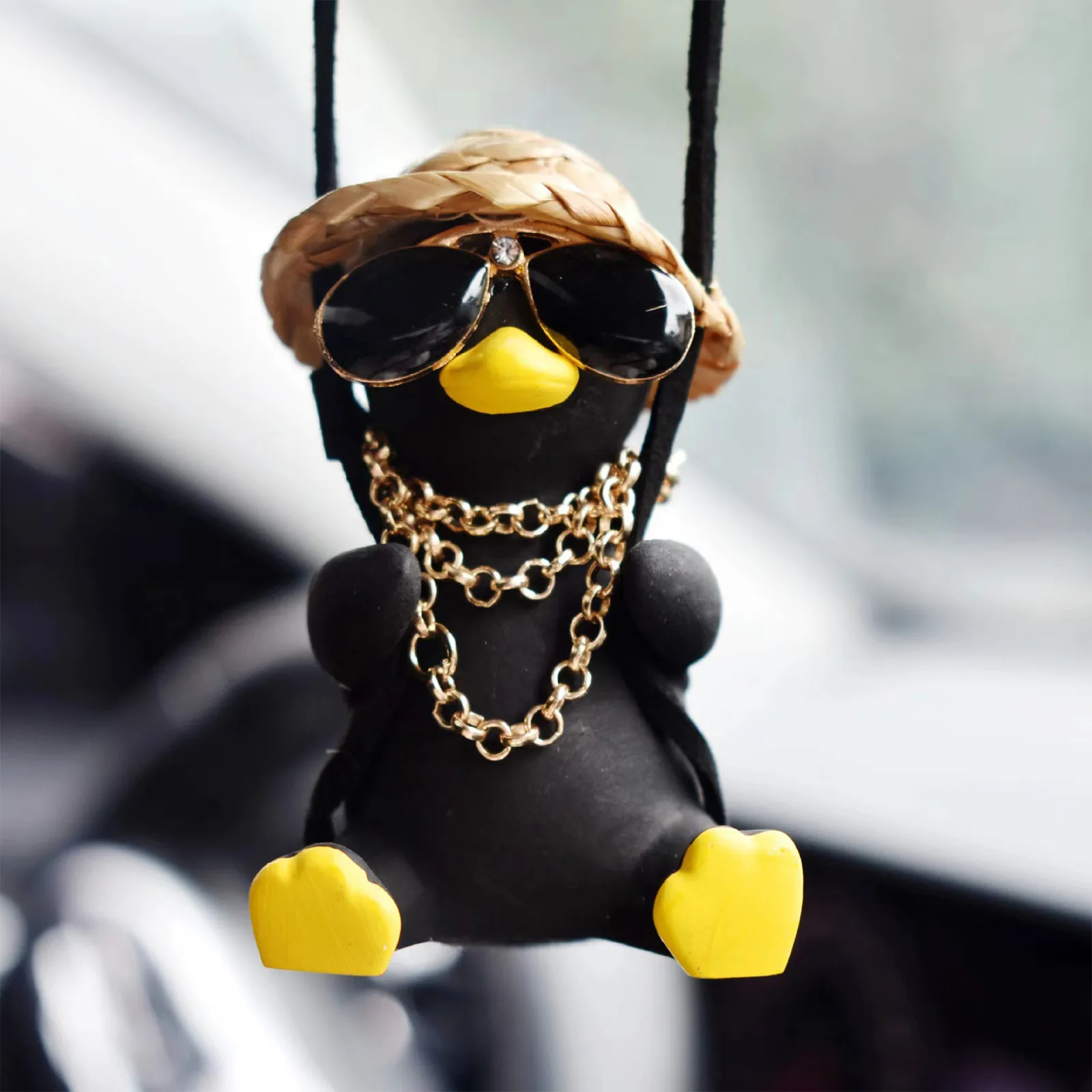 Swinging Duck Car Accessory Motorcycle Car Pendants Swinging Car Duck Swing  In The Car Duckling With