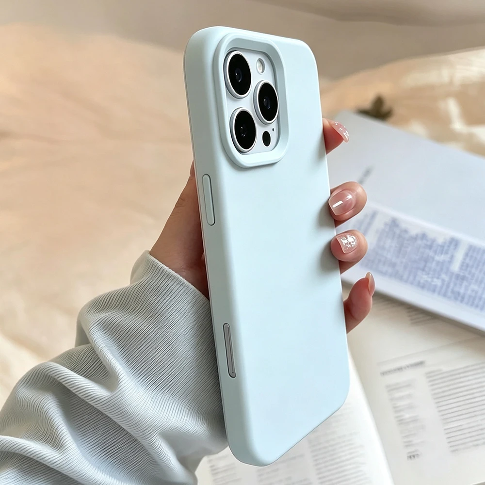 Minimalist Blue Shockproof Phone Case - Matte Soft Cover