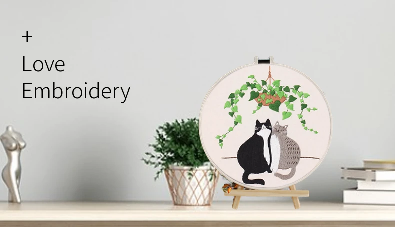 Description Picture 2 of item2024 New Embroidery DIY Kit Material Package Kit Cat Pattern Cross Stitch Table Painting Handmade Embroidery Easy For Beginners