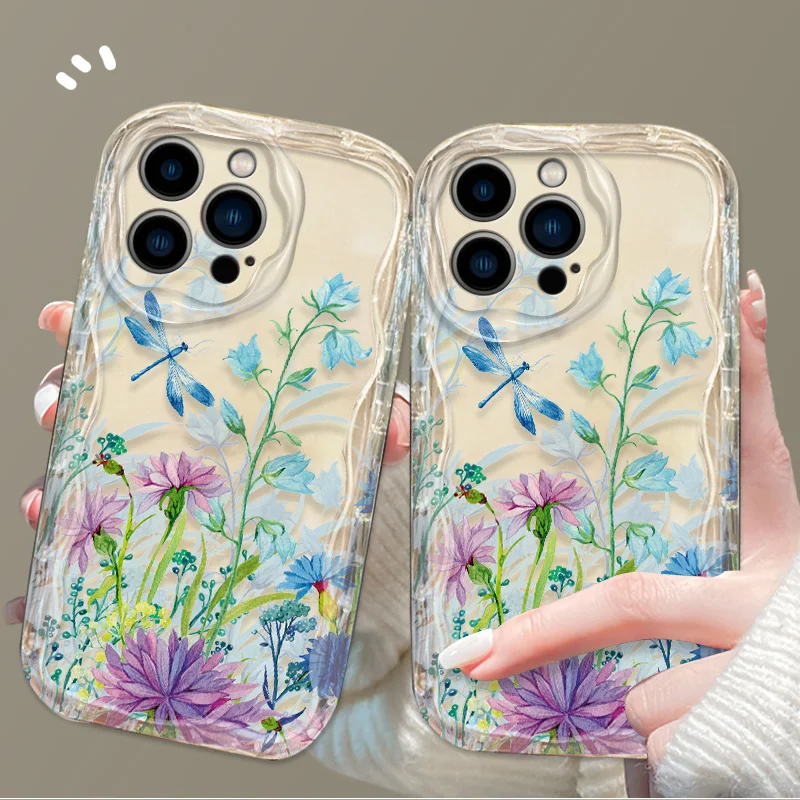 Custodia Per Telefono Fiore Per Infinix Smart 8 Pro 7 Hot 40 30I 40I Tecno Spark 10 Pro 20 10C 20C Go 2024 2023 4G Trasparente Wave Patter