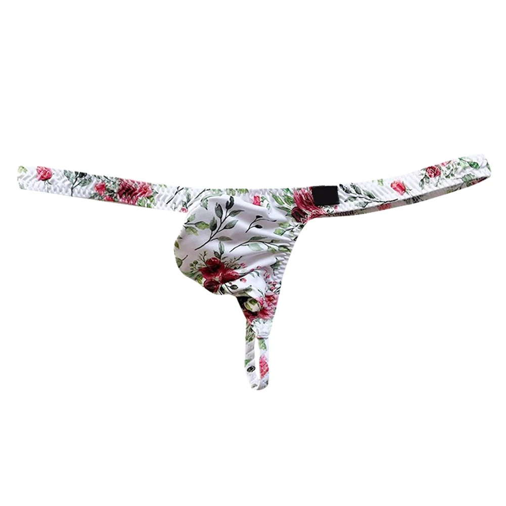 

Sexy Men Jockstrap Thongs Big Pouch U Convex Underwear Super Mini Bikini G-string Nylon Printed Briefs Seduction Erotic Panties