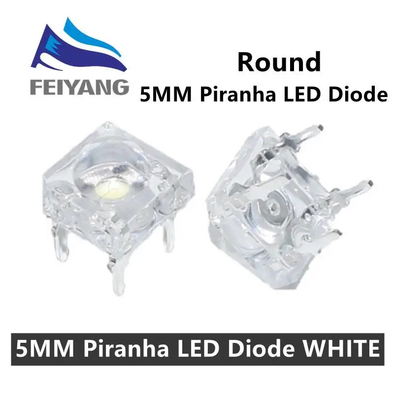 10 Stück 5 mm F5 Piranha LED Weiß Rot Grün Bernstein Klar 5 mm LED-Diode Leuchtdioden 4-polig Piranha LED Diodos Helligkeit – Detail 4