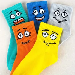 Colorful Children's Socks with Cute Emoticons - 5 Pairs - 7 - 11Y