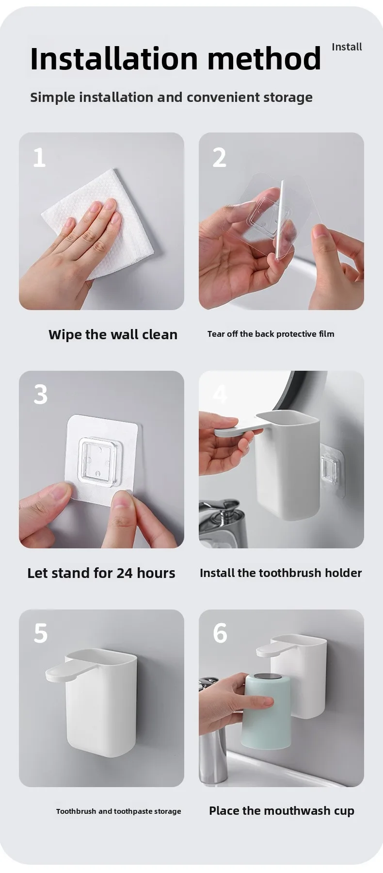Bicchiere per collutorio magnetico con supporto a parete bagno_voghion.com