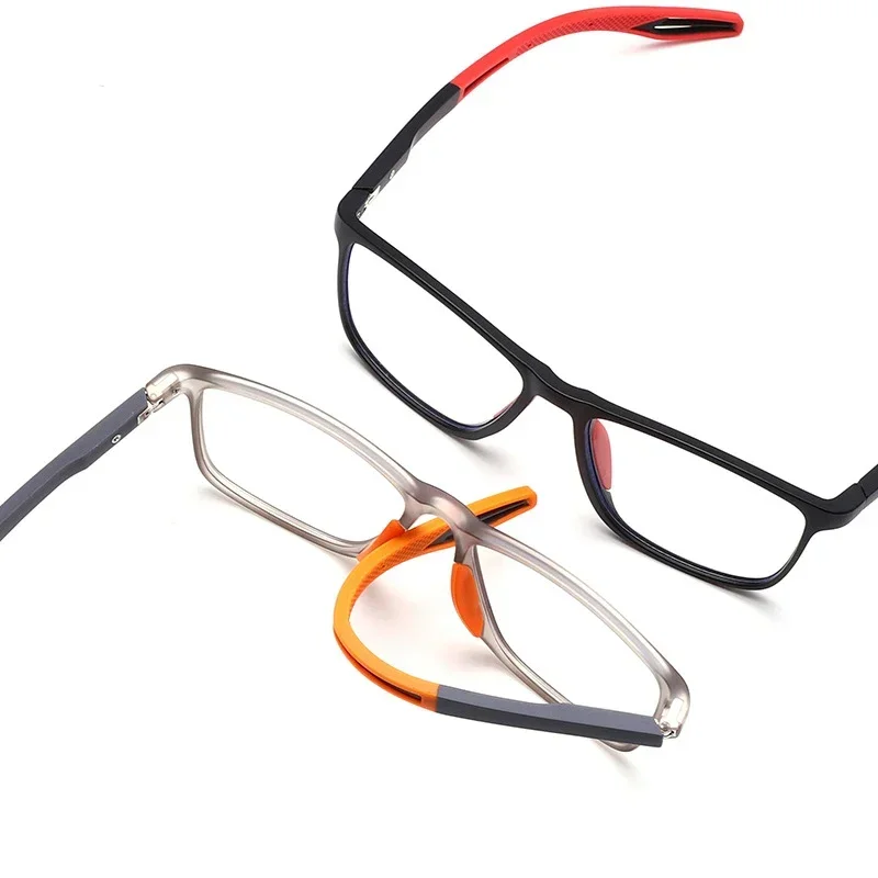 Retro Square Frame Short Sight Eyeglasses Fashion TR90 Spring Leg Finished Myopia Glasses Ultra Anti-blue Near Sight Eyewear