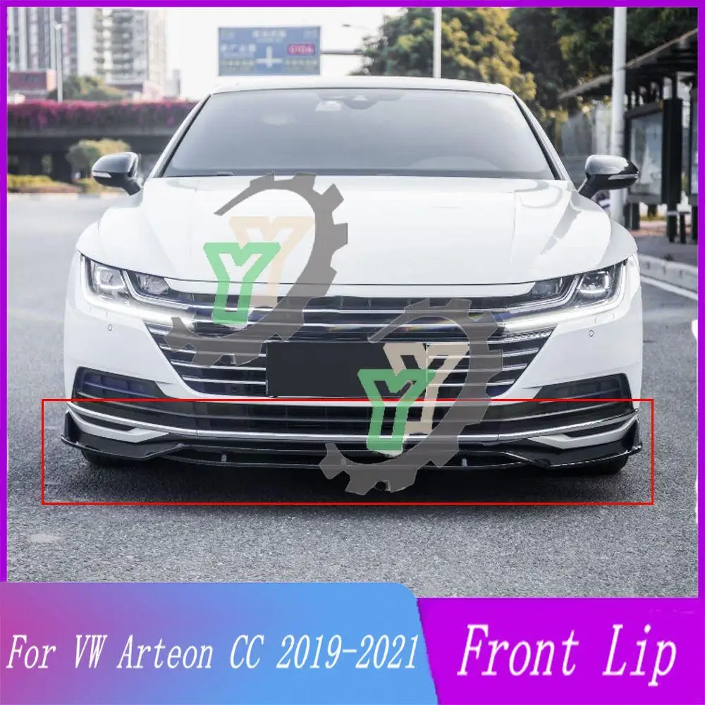 

3PCS Front Bumper Lip Spoiler Splitter Diffuser Detachable Body Kit Cover Guard For Volkswagen VW Arteon CC 2019 2020 2021
