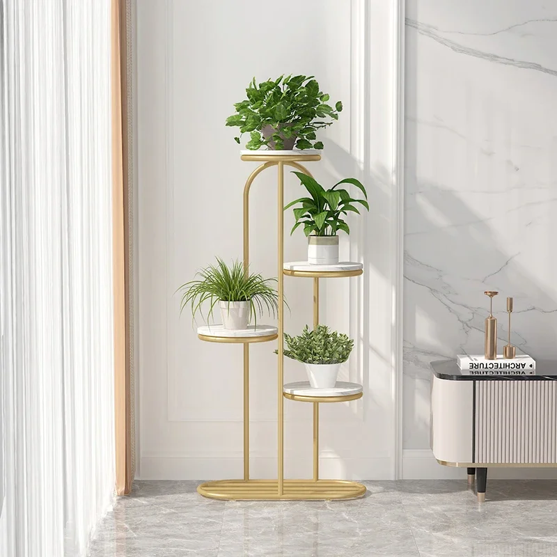 Creative Flower Pot Stand Iron Plant Display Holder Living Room Floor Storage Rack Balcony Modern Indoor Organizer Decorative