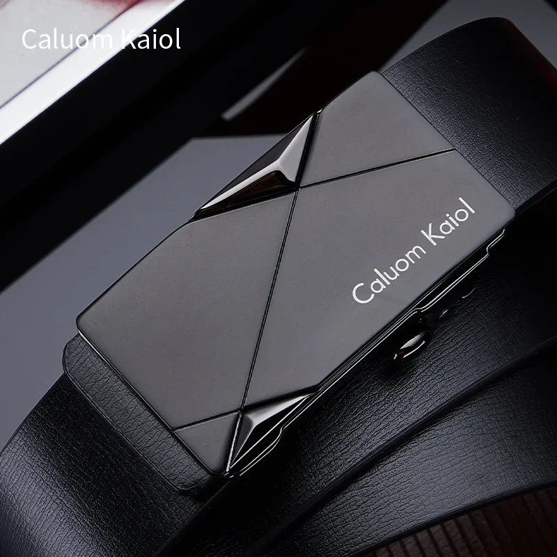 

Caluom Kaiol Luxury Brand Men's Belt Genuine Leather First Layer Cowhide Toothless Automatic Buckle Stylish Simplicity Classic