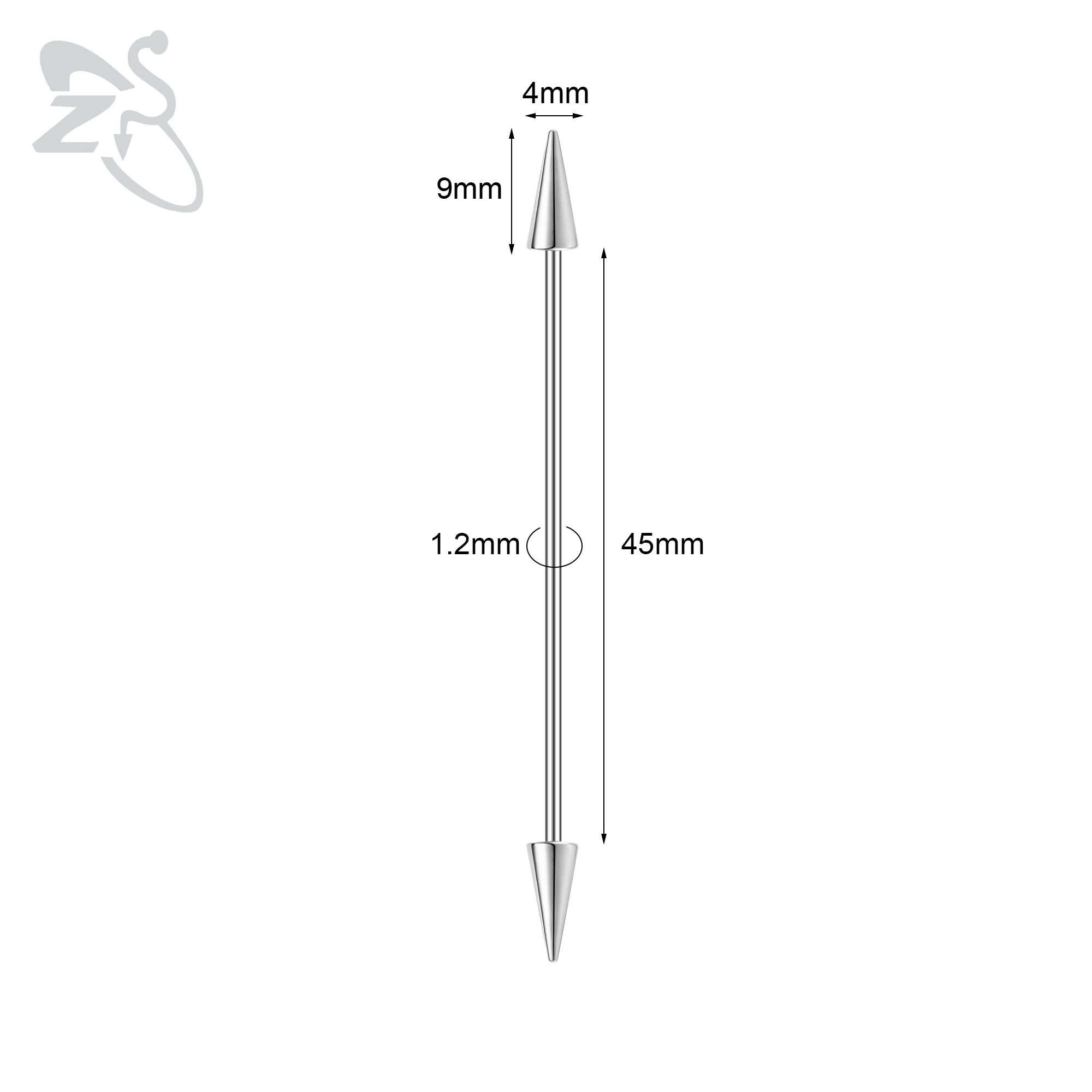 Elegant 316L Surgical Steel Spike Barbell Earrings