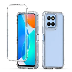 Rugged Armor Shockproof Transparent Phone Case with Hard Plastic Frame - Honor 70 Lite (Clear)