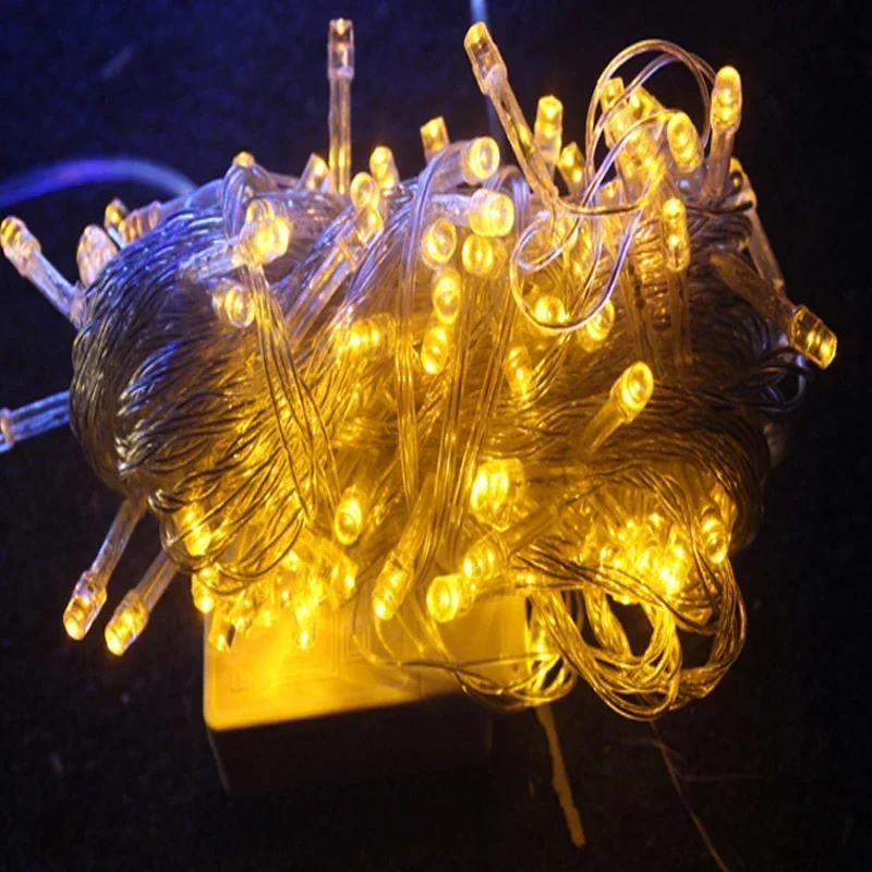 thumbnail image 1 of Guirnalda de luces LED de 10 a 100 m para exteriores, resistente al agua, 220 V, 110 V, para bodas, fiestas, árboles, Navidad, decoración de Ramadán, 1 of 5