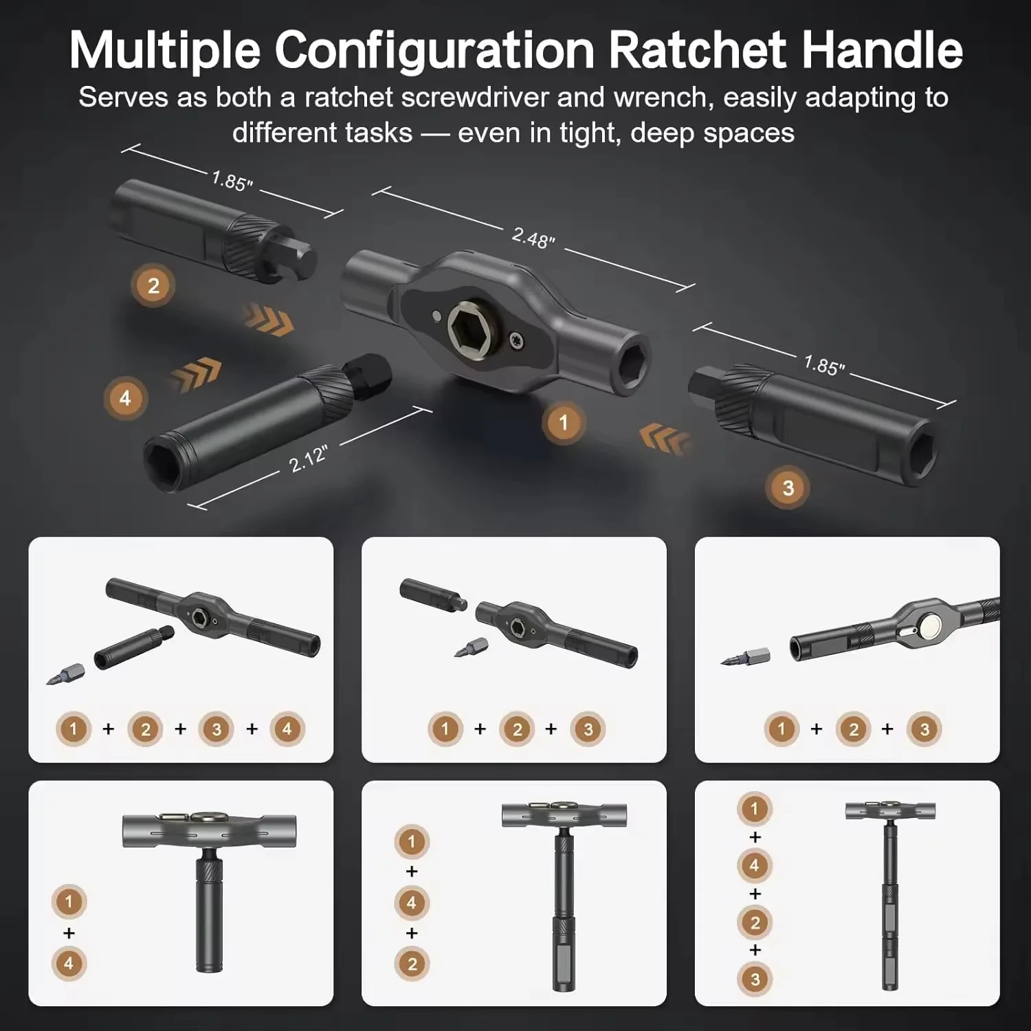 42 in 1 Magnetic Screwdriver Set DIY Ratchet Screwdriver Set Multi Bit Drive Set with Detachable Ratchet Handle for Compute