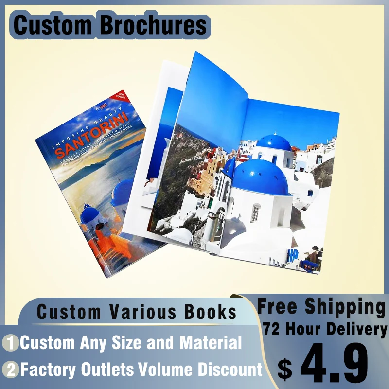 

Custom A4 A5 Flyers Postcards Double-sided with Logo Customize Booklets Catalogue Instruction Books for Advertising Promotion