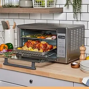 Large Toaster Oven Countertop, French Door Designed, 55L, 18 Slices, 14''  pizza, 20lb Turkey, Silver - AliExpress