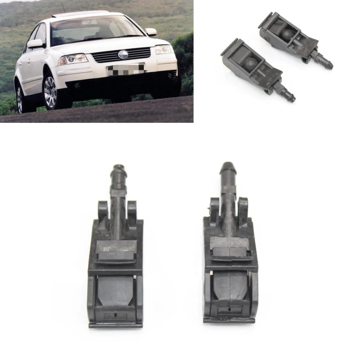 Форсунка омывателя стеклоочистителя для VW Passat B5 B5.5 1997 1998 1999 2000 2001 2002 2003 2004 2005, 2 шт.