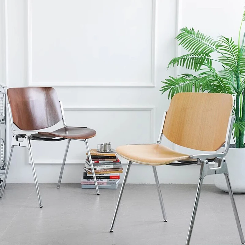 

Mid Century Dining Chair Back American Luxury Designer Stainless Steel Ins Vintage Coffee Chair Muebles Home Furniture WKDC