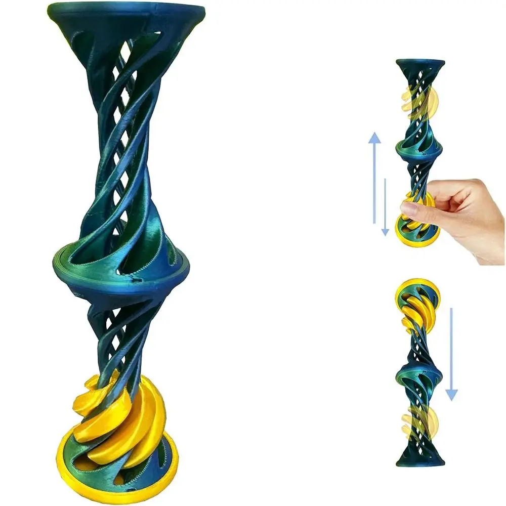 Nosqew 2 stuks 3D-geprint speelgoed, Fidget Toys Gear Ball voor volwassenen en angst, ontspannend, stressvermindering, sensorische Gear Sphere-bal voor kantoor, thuis, reizen, paars-groen