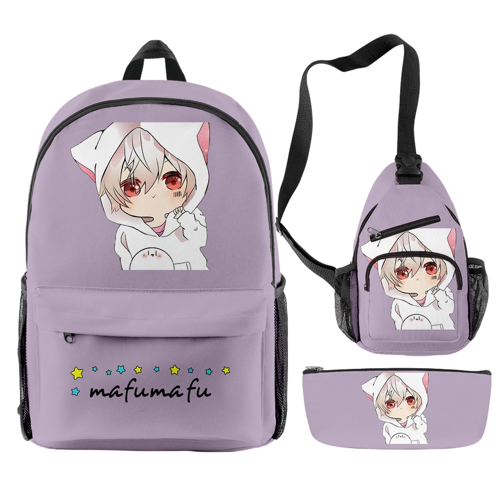 

2023 Mafumafu Peripheral Backpack Cute Outdoor Travel Bag Backpack Shoulder Bag Pen Bag Three-Piece Suit Student School Bag