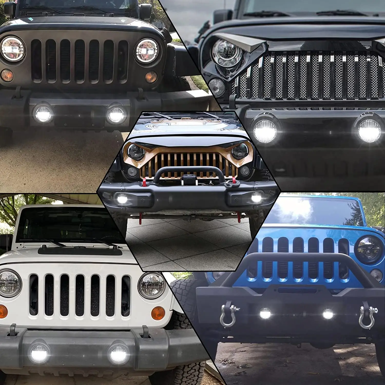 2pcs 4 Inch Led Fog Lights,Unique Design Fog lamps For Jeep Wrangler JK JKU  2007-2018 TJ CJ LJ , Front Bumper Driving Lights - AliExpress