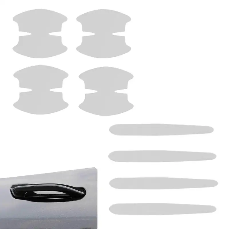 

8Pcs Car Door Bowl Anti-scratch Sticker Clear Door Bowl Handle Protection Sticker Paint Surface Film Car Accessories Decals