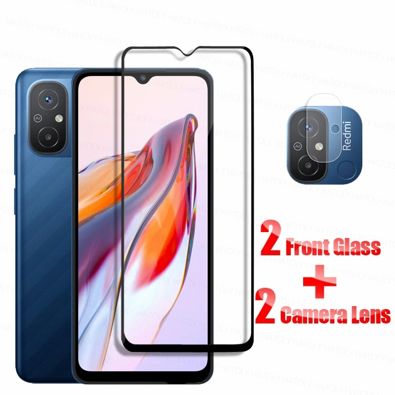 Vetro Full Glue Per Xiaomi Redmi 12C Screen Protector Xiaomi Redmi 12C 10C 11A 10A Pellicola Protettiva Anti-Scatch In Vetro Temperato