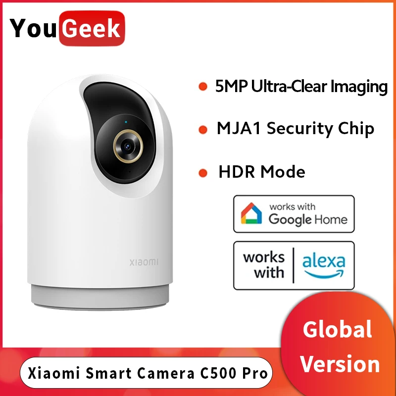 

Xiaomi Smart Camera C500 Pro Глобальная версия Чип безопасности MJA1, 5-Мегапиксельная сверхчистая камера, Режим HDR, обнаружение домашних животных, богатые функции искусственного интеллекта