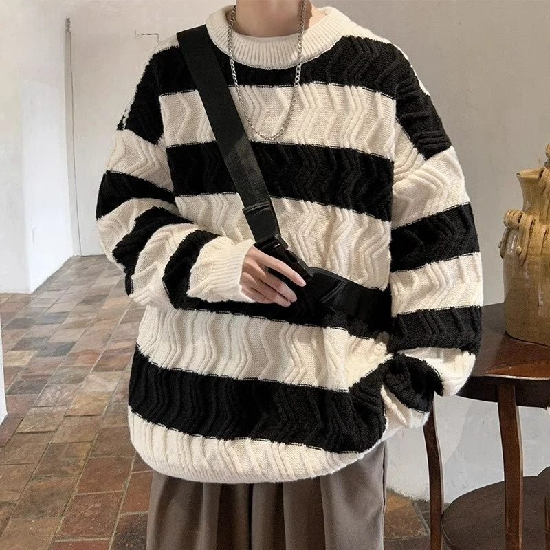 2023 New High Street Couple Sweater Winter Fashion Embroidered Thick Knitwear Boys Loose Lazy Wind Jacket  Sweatshirts  Anime