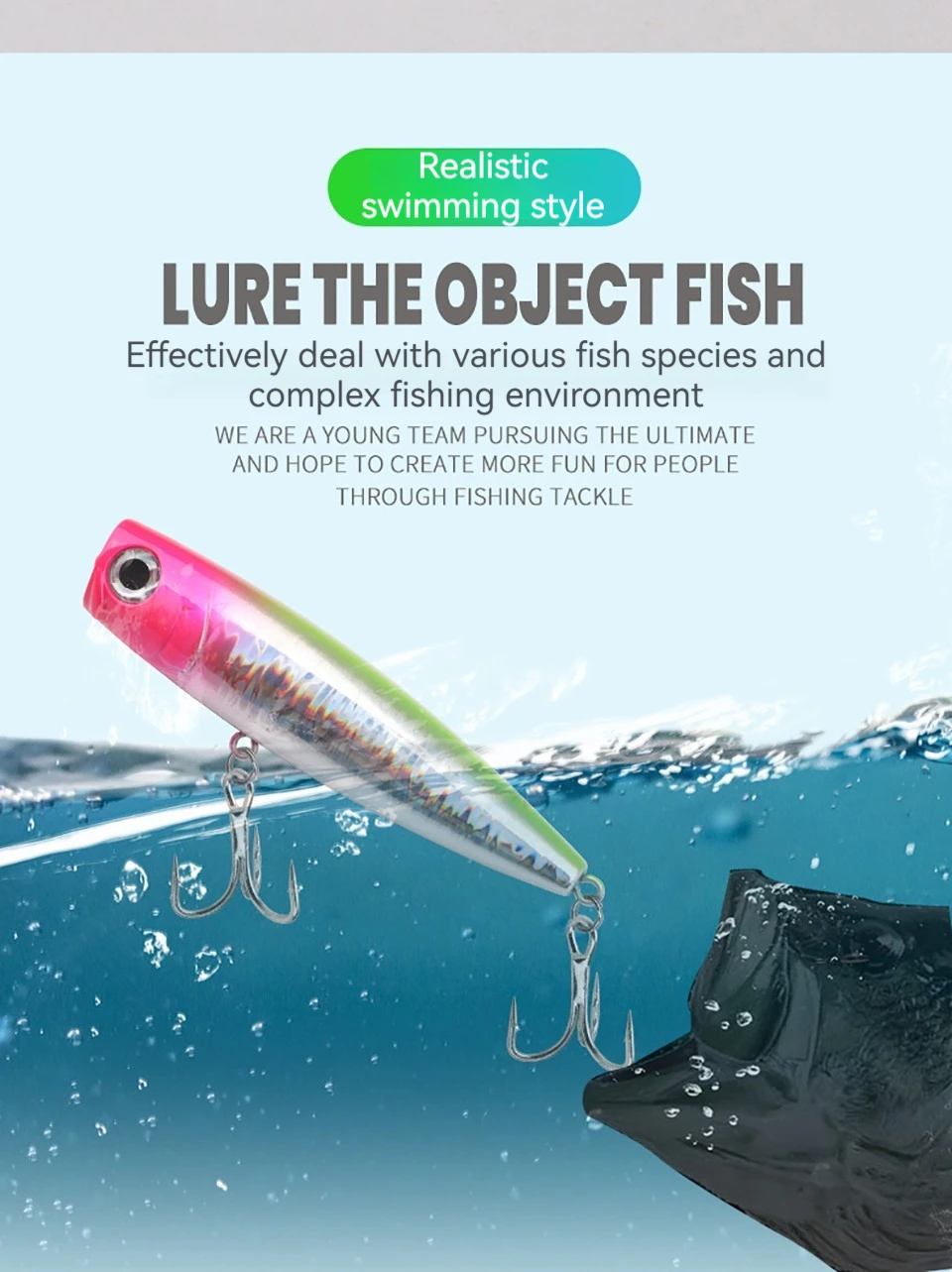 SPAZIERGANG FISCH 1PCS Neue 110mm 25g Schwimm Popper Köder Meer Angeln Topwater Angeln Locken Platic Harten köder Pesca Angelgerät – Detail 10