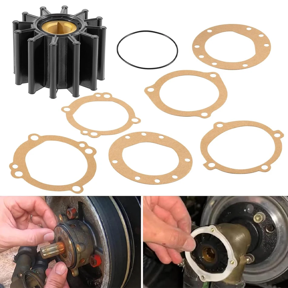 

835874 Water Pump Impeller Repair Kit fit for Volvo Penta 835874 Cooling Pump Impeller & Sherwood 10615K-SHW & Johnson 09-702B-1